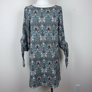 Morris Co X HM Dress Womens Two Mini Shift Tunic Floral Beach Coastal Boho